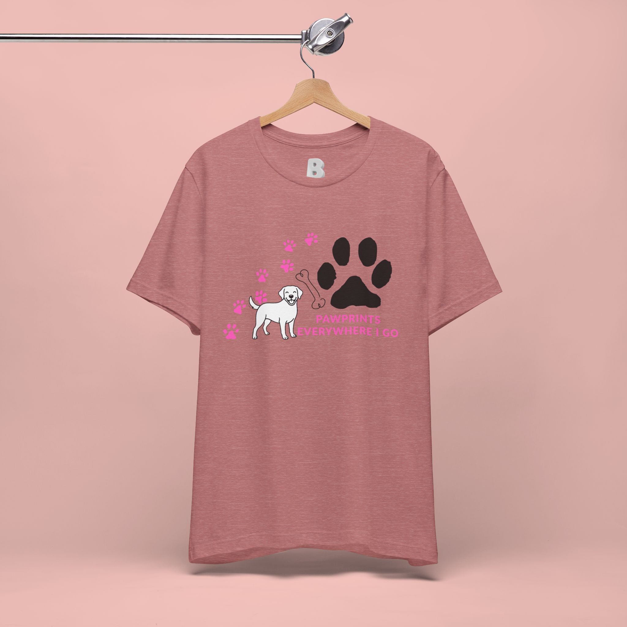 Dog Pawprint T-Shirt — "Pawprints Everywhere I Go" Cute Pet Lover Tee
