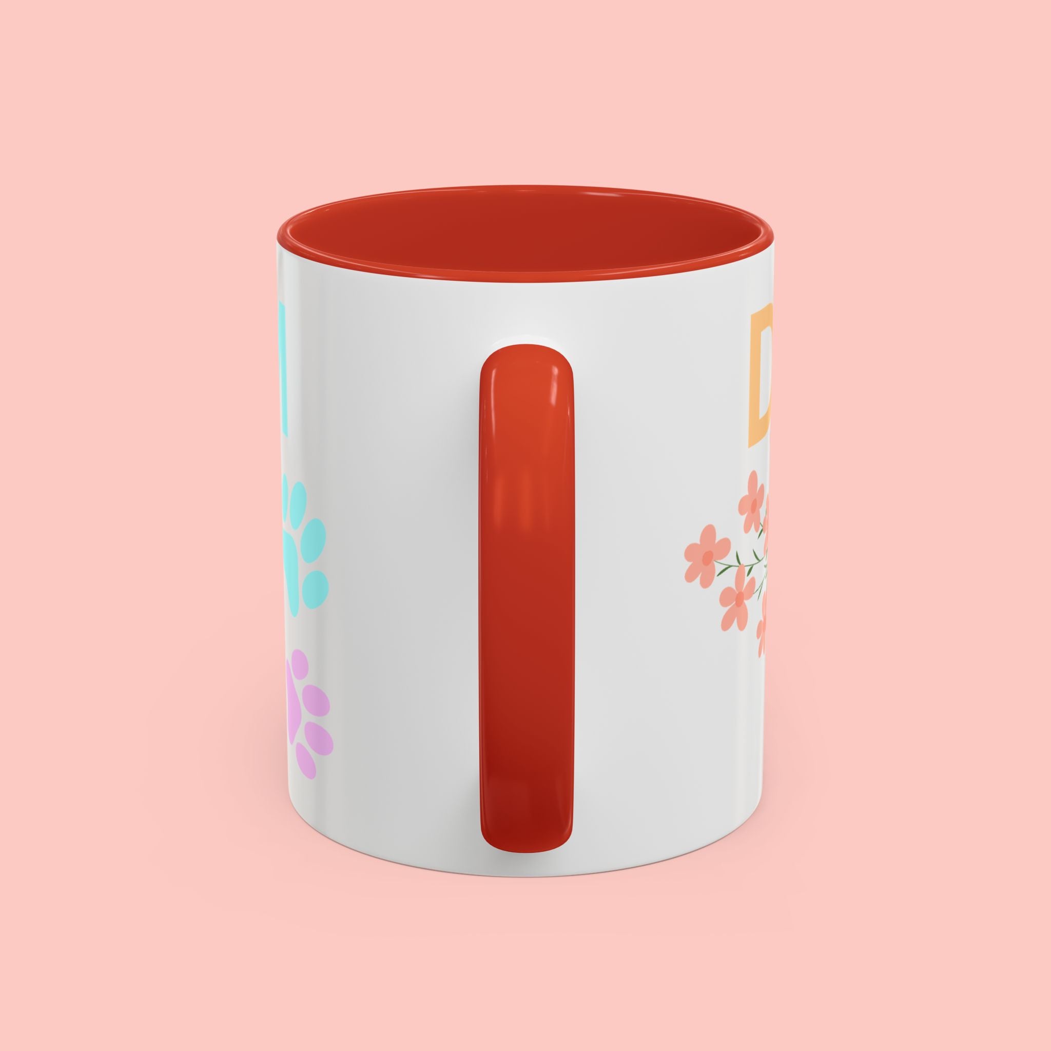 Dog Mom Club Accent Coffee Mug – Colorful Paw Print 11/15oz