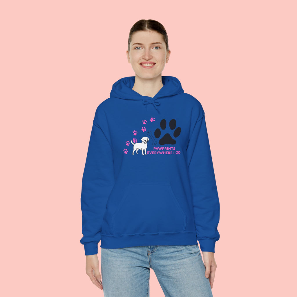 Dog Lover Hoodie — "Pawprints Wherever I Go" Pullover