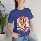 Dog Mom T-Shirt – Cute Golden Retriever Design with Hearts & Paw Prints