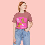 Dog Mom T-Shirt — Cute Pink "D for Dog, M for Mom" Graphic Tee