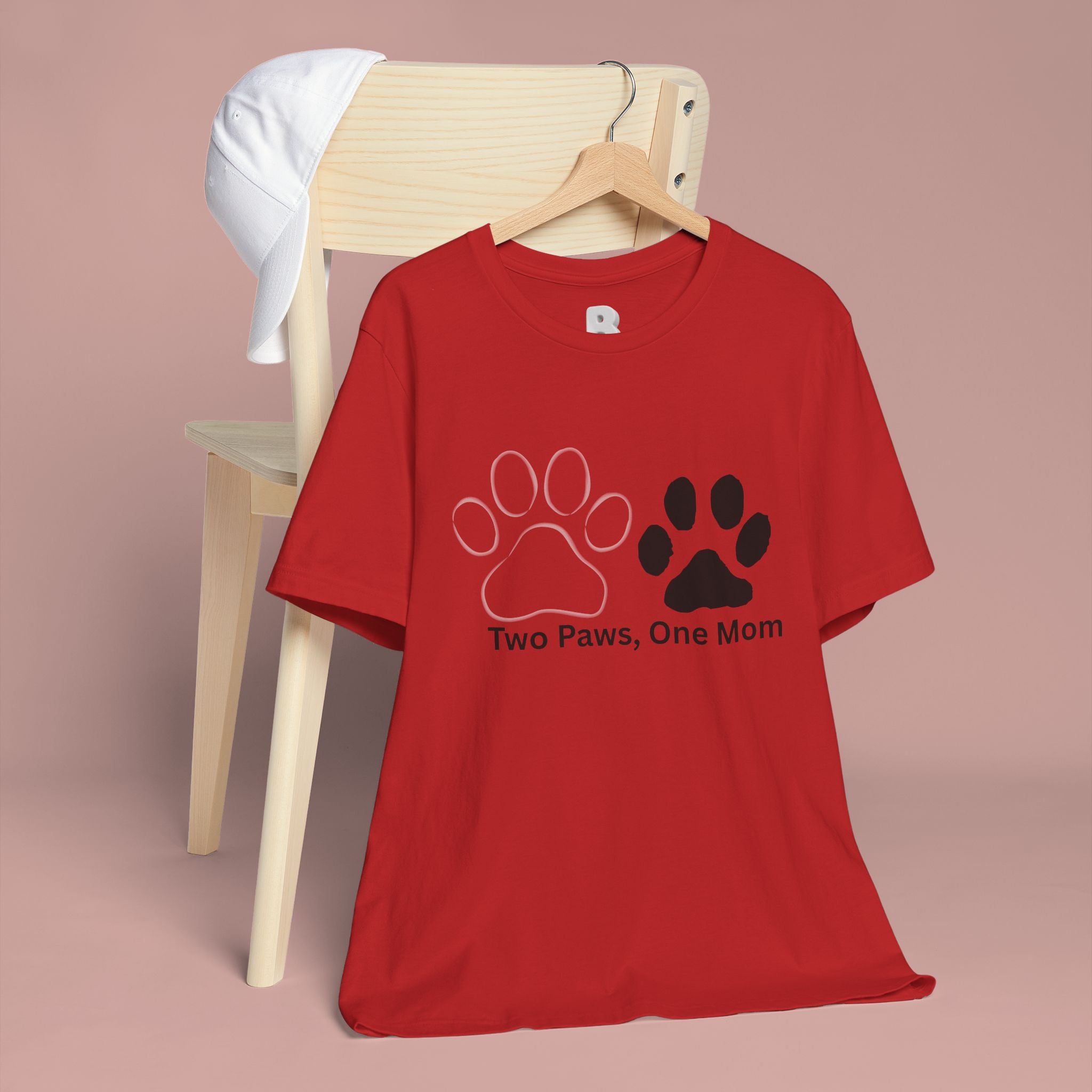 Two Paws, One Mom T-Shirt – Cute Dog Mom Paw Print Tee