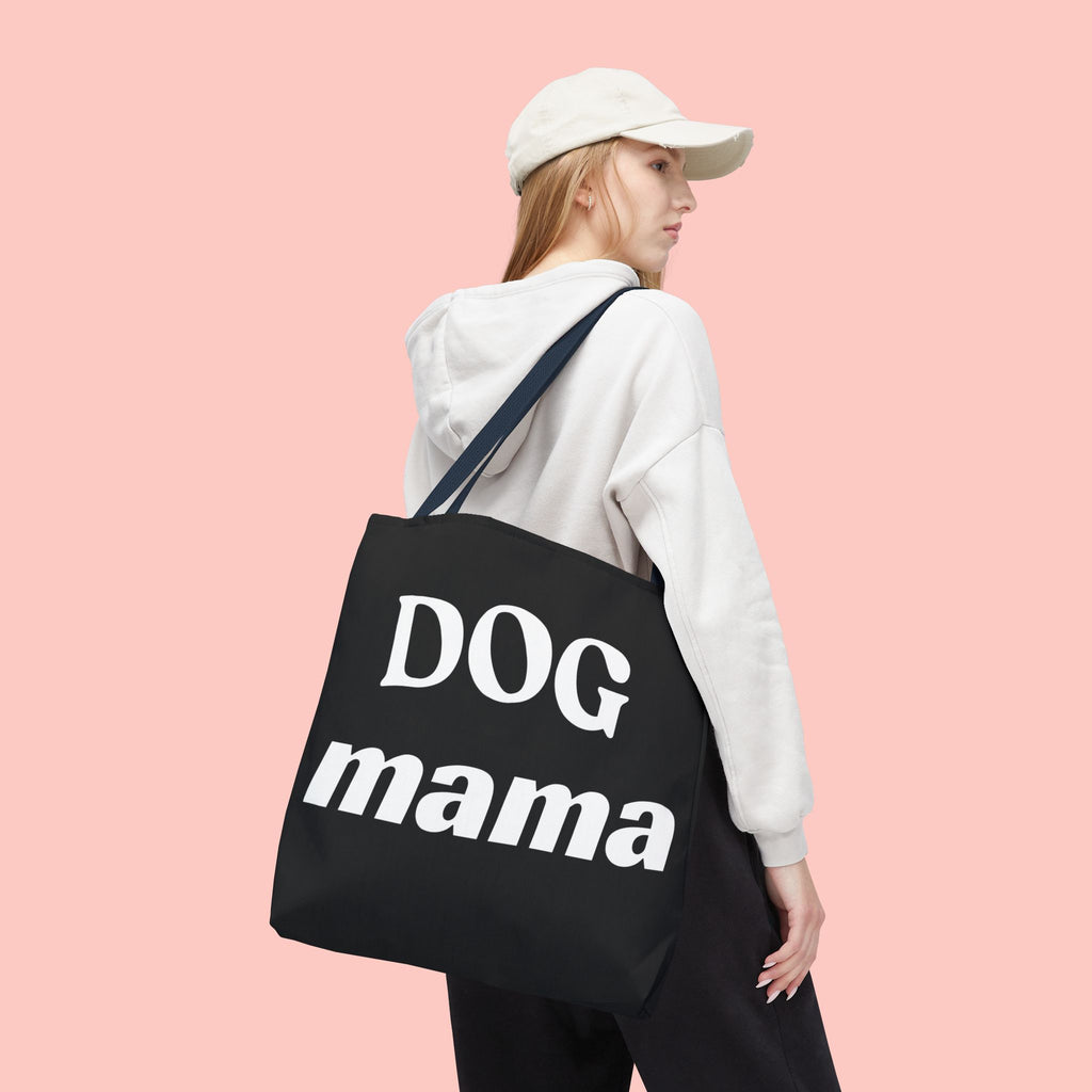 Dog Mama Tote Bag — Black Canvas Pet Lover Tote
