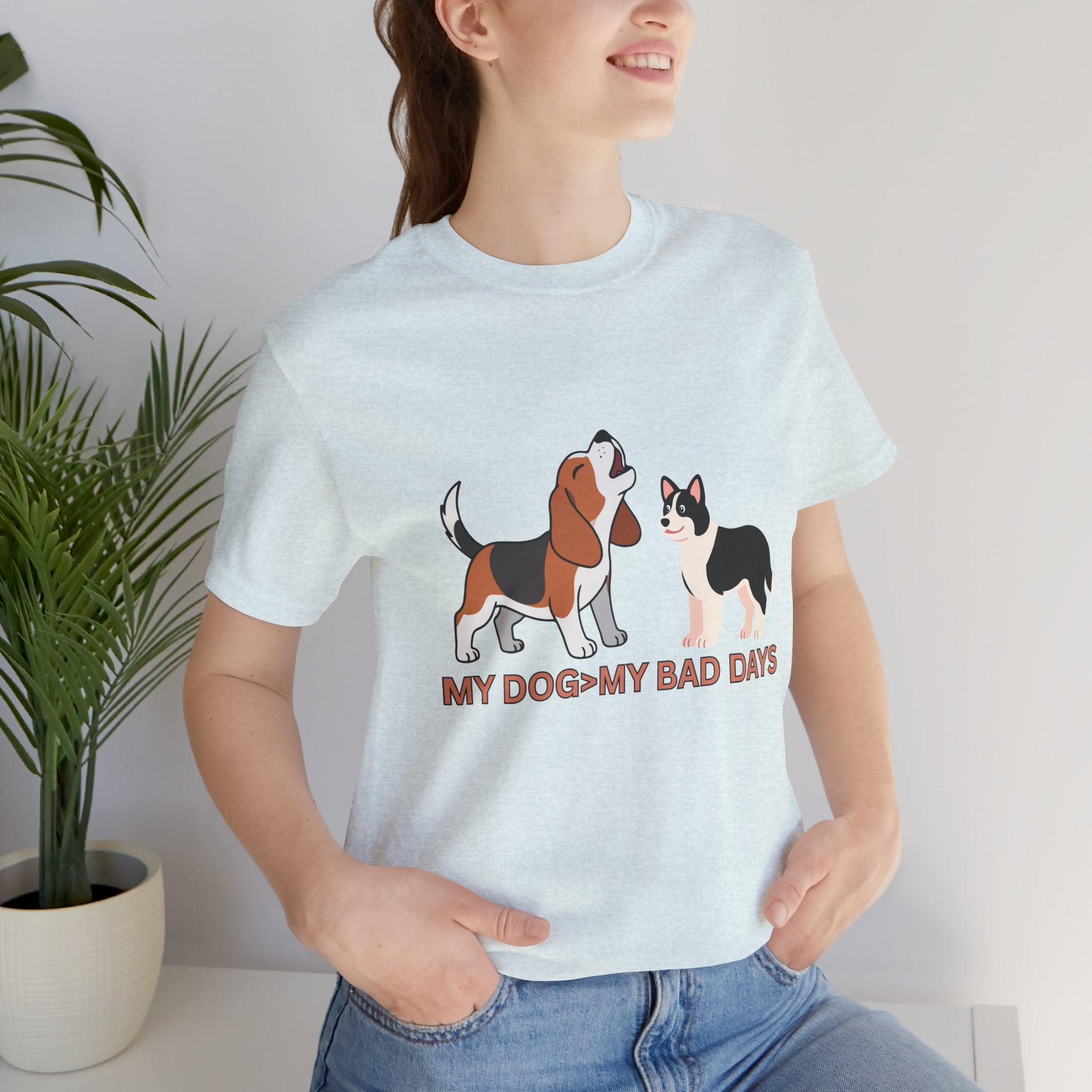My Dog > My Bad Days T‑Shirt — Cute Beagle & Corgi Graphic Tee for Dog Lovers