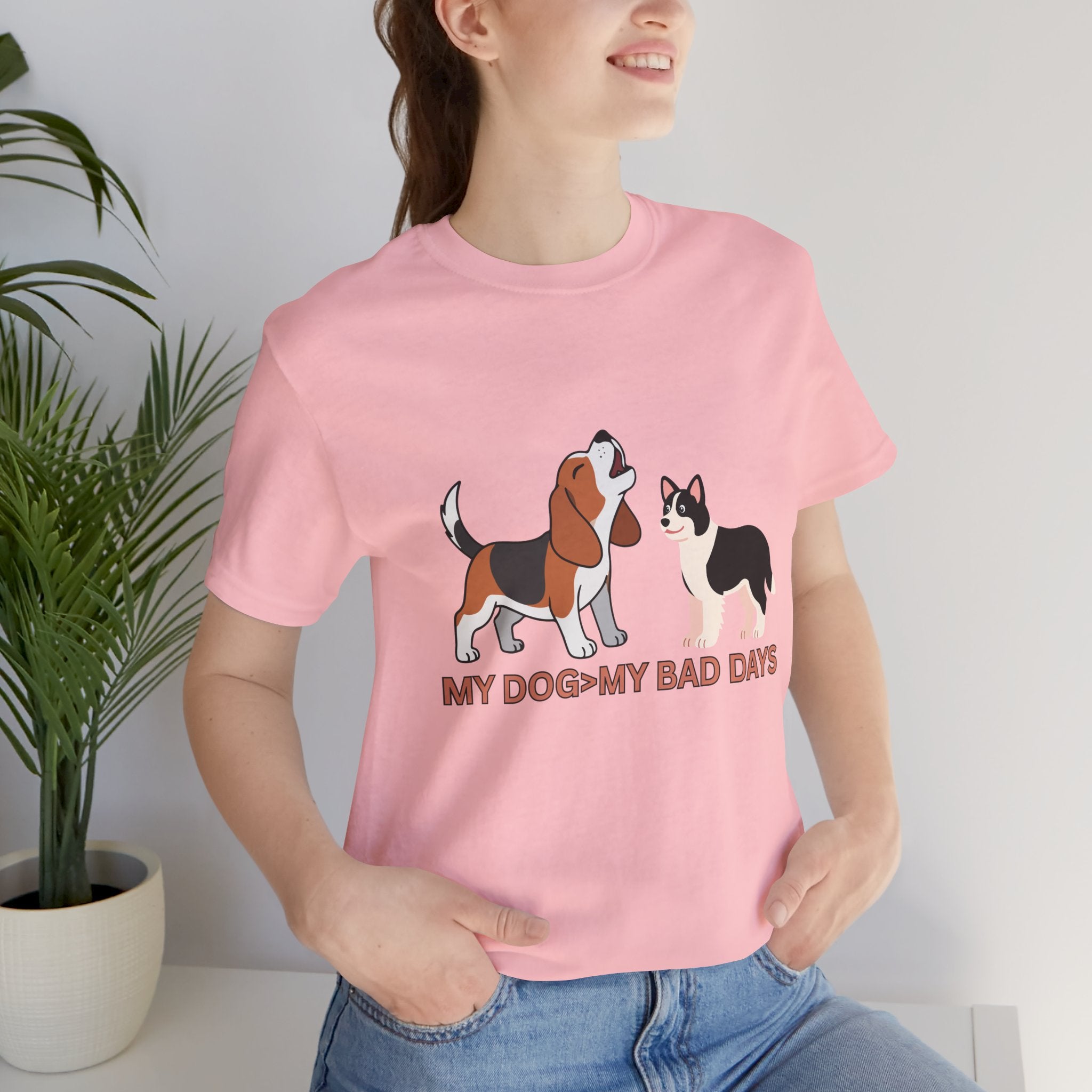 My Dog > My Bad Days T‑Shirt — Cute Beagle & Corgi Graphic Tee for Dog Lovers
