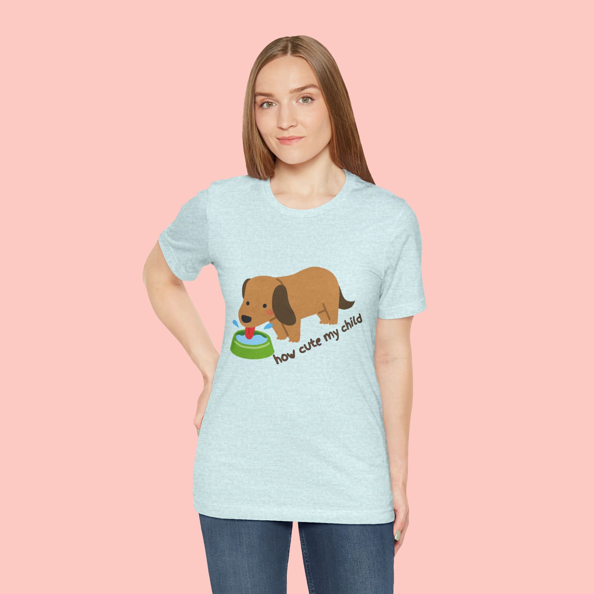 Dog T-Shirt — Cute Dachshund "how cute my child" Graphic Tee