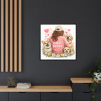 Dog Mom Canvas Print — Framed Matte Wall Art with Cute Dogs & Hearts