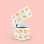 Round Pet Love Sticker Labels — Paw Print "LOVE" Roll