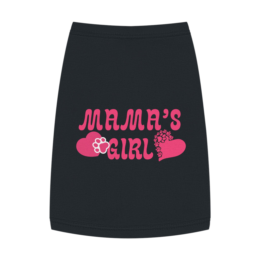 Mama's Girl Pet Tank Top — Pink Heart & Paw Dog Shirt