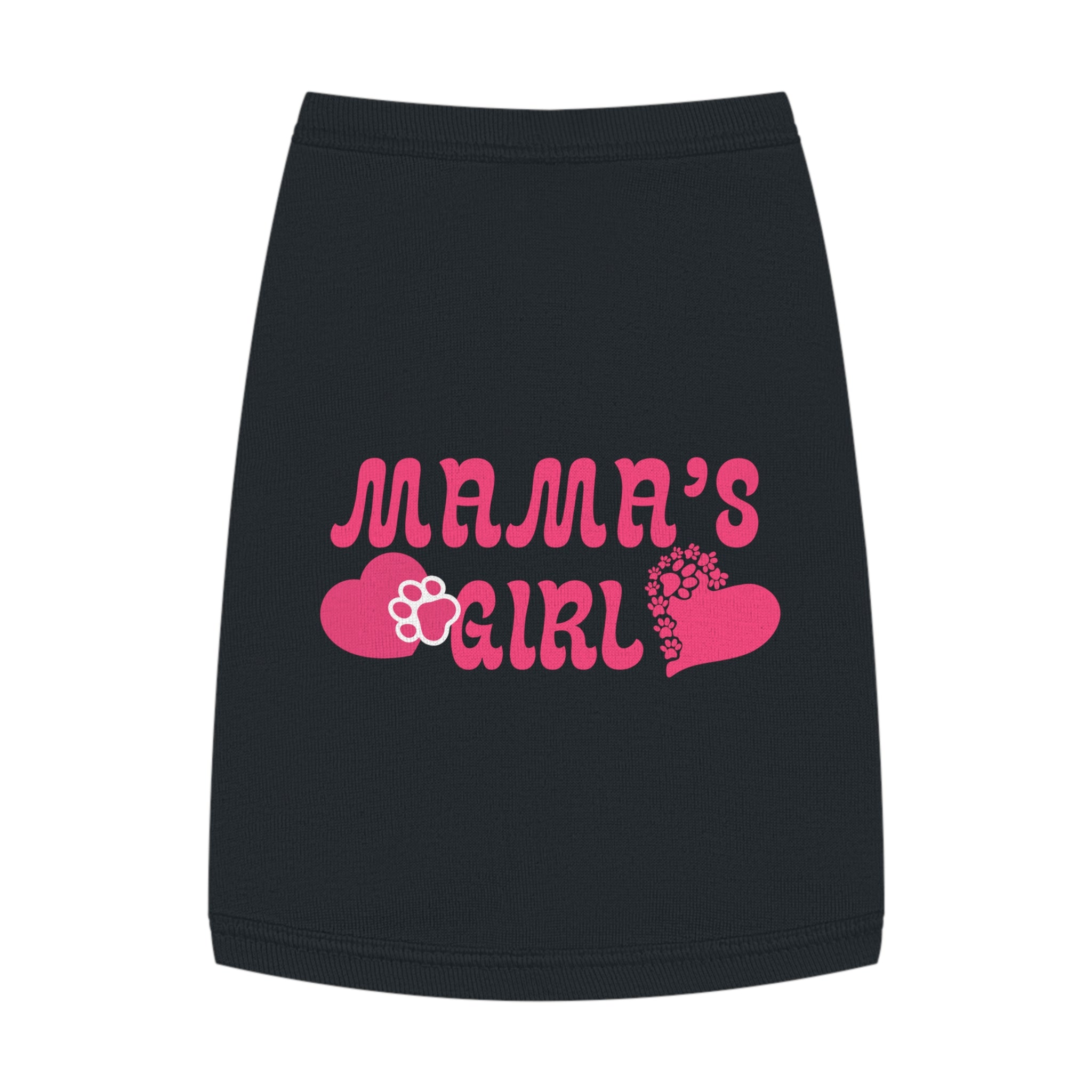 Mama's Girl Pet Tank Top — Pink Heart & Paw Dog Shirt