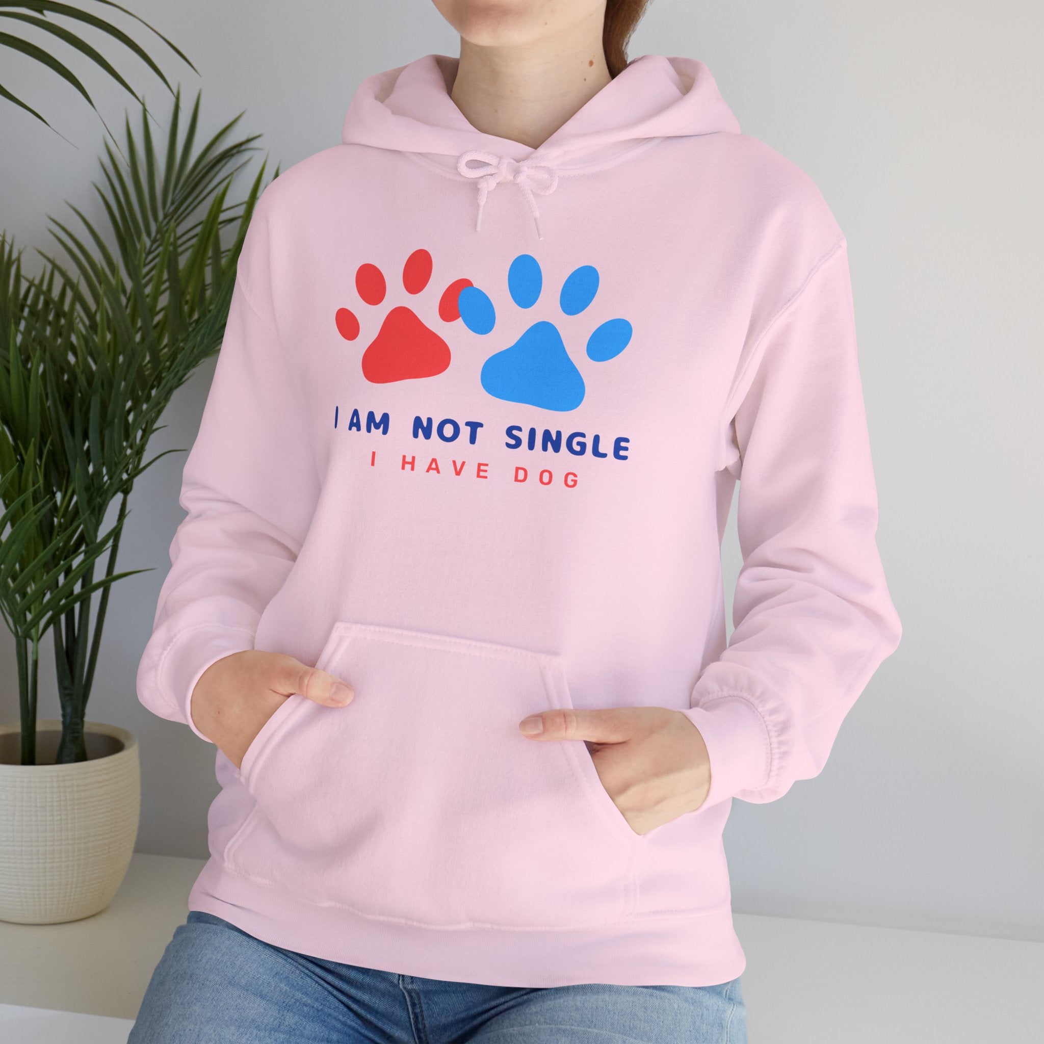 Dog Mom Hoodie – “I Am Not Single I Have Dog” Paw Print Hoodie