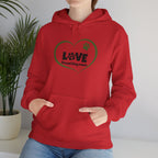 Dog Mom Heart Hoodie – "Love Proud Dog Mom" Paw Print Sweatshirt