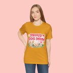 Proud Dog Mom Tee – Floral Retro Heart Design