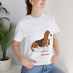 Dog Mom T‑Shirt — Cute Basset Hound I Love My Dog Mom Tee