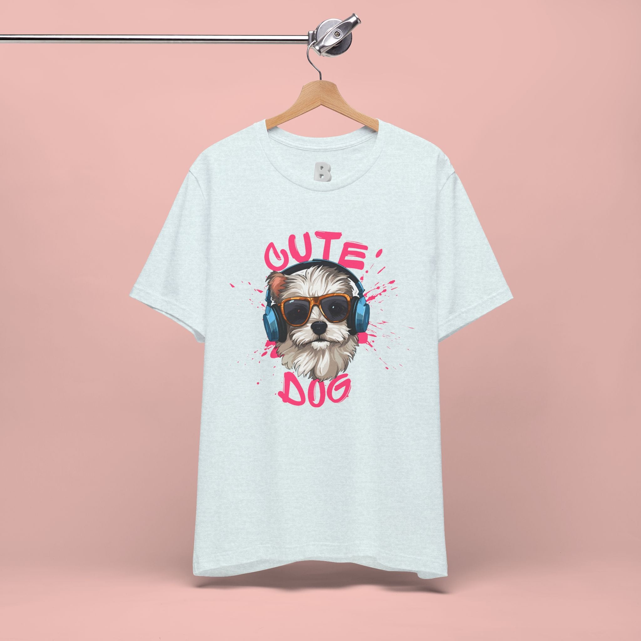 Cute Dog Tee — Headphones Puppy Graphic T-Shirt