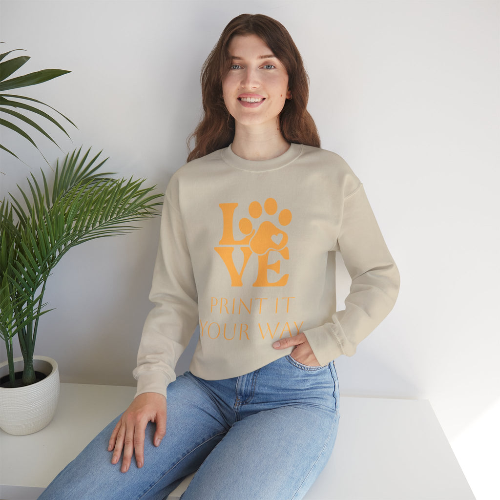 Love Paw Crewneck Sweatshirt — Pet Lover Graphic Sweatshirt