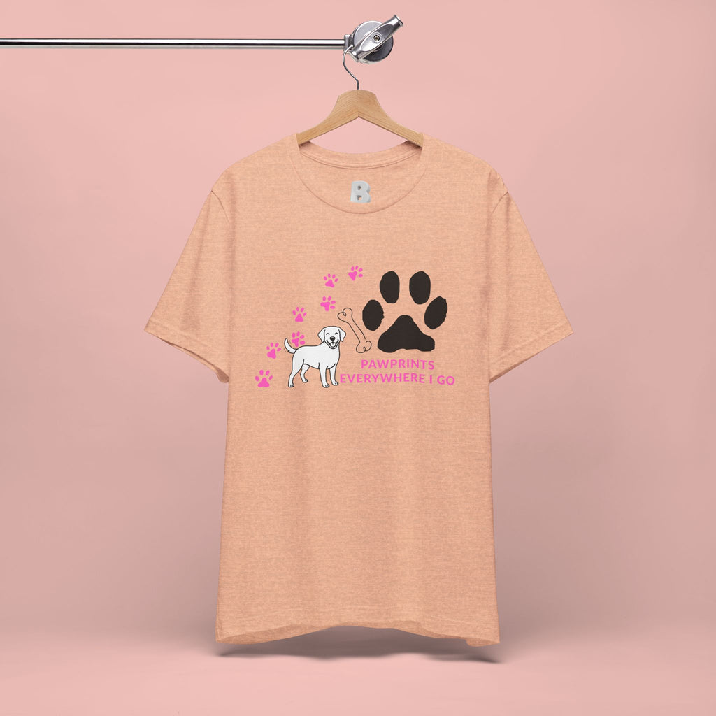 Dog Pawprint T-Shirt — "Pawprints Everywhere I Go" Cute Pet Lover Tee