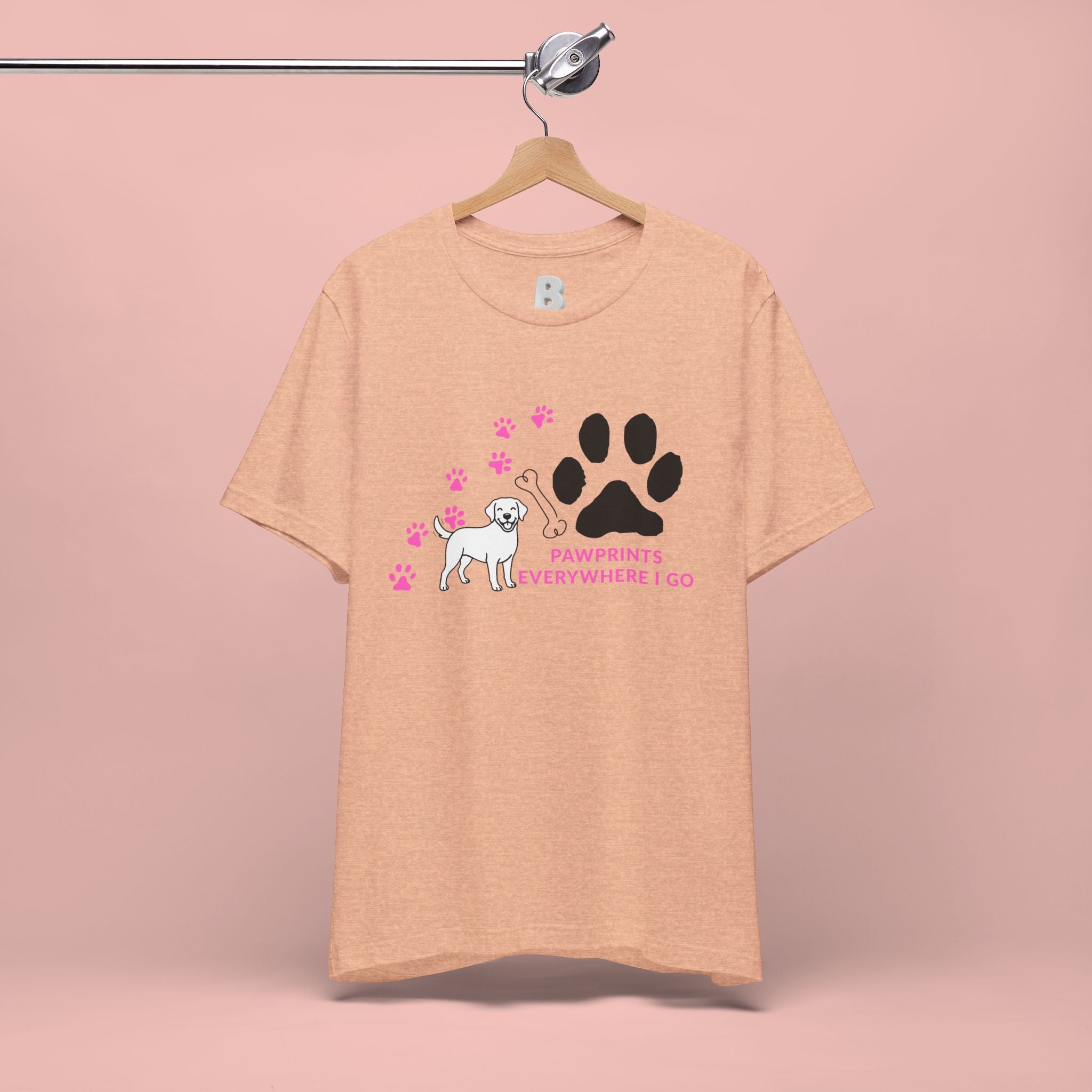 Dog Pawprint T-Shirt — "Pawprints Everywhere I Go" Cute Pet Lover Tee