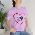Dog Mom Heart Paw T‑Shirt