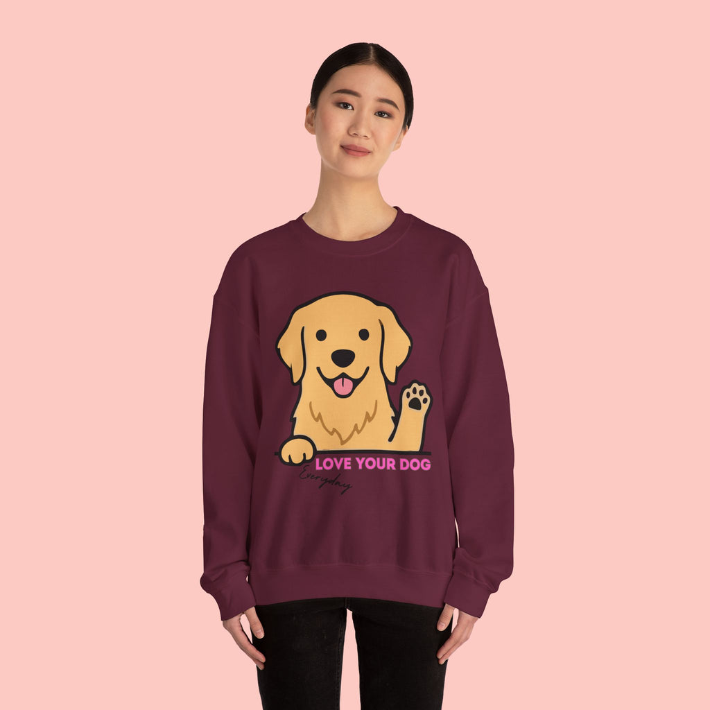 Golden Retriever "Love Your Dog Everyday" Sweatshirt - Cute Pet Lover Crewneck