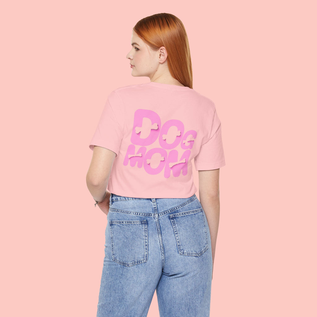 Dog Mom T-Shirt — Retro Pink Graphic Tee for Pet Lovers