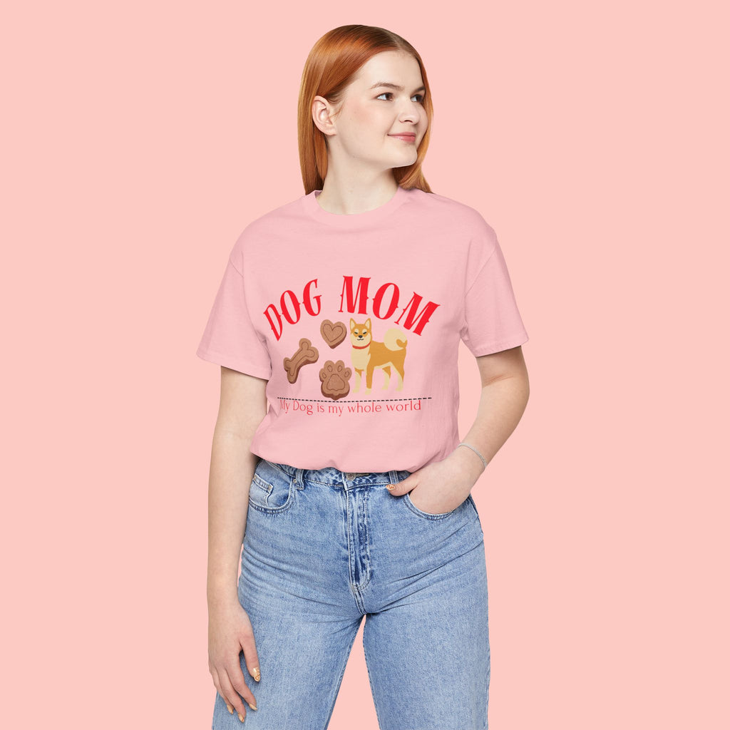 Dog Mom T-Shirt — Cute Shiba & Treats “My Dog Is My Whole World” Tee