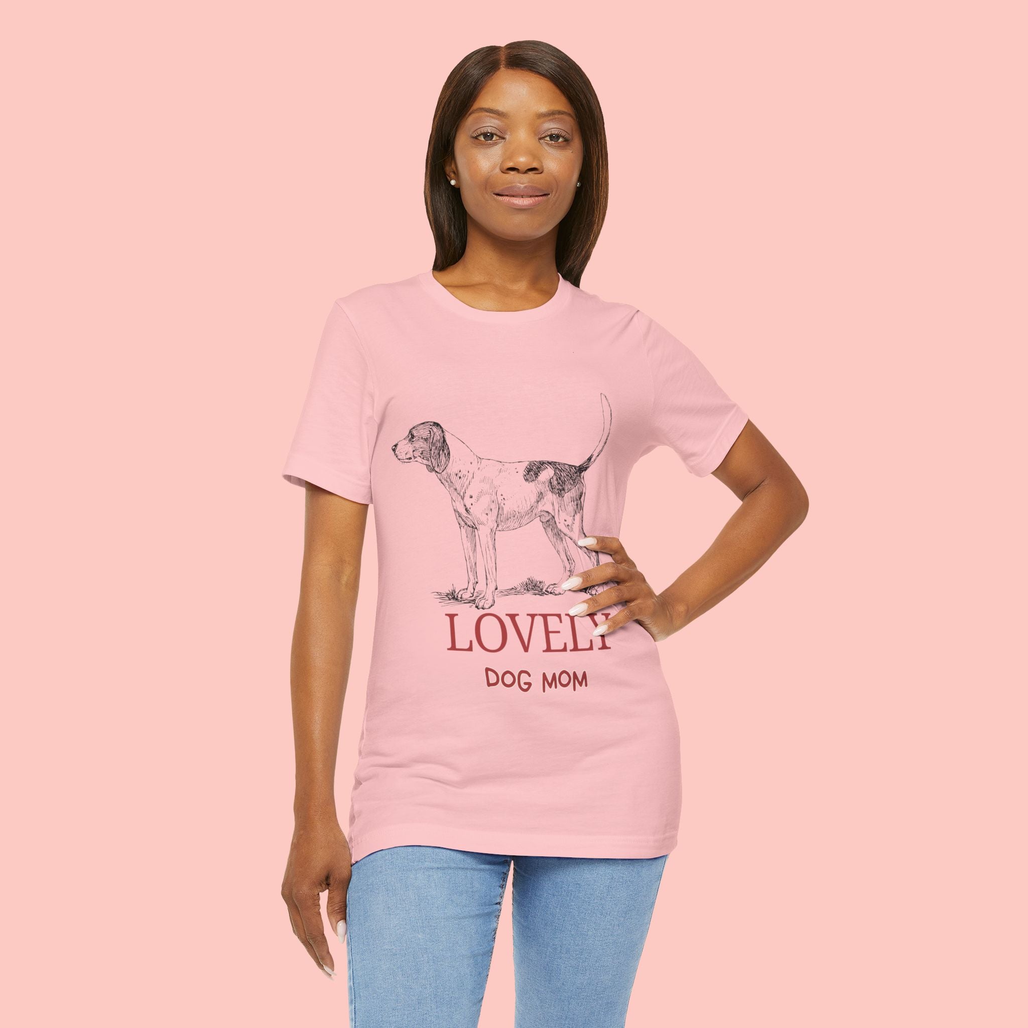 Lovely Dog Mom T-Shirt — Vintage Sketch Dog Graphic Tee