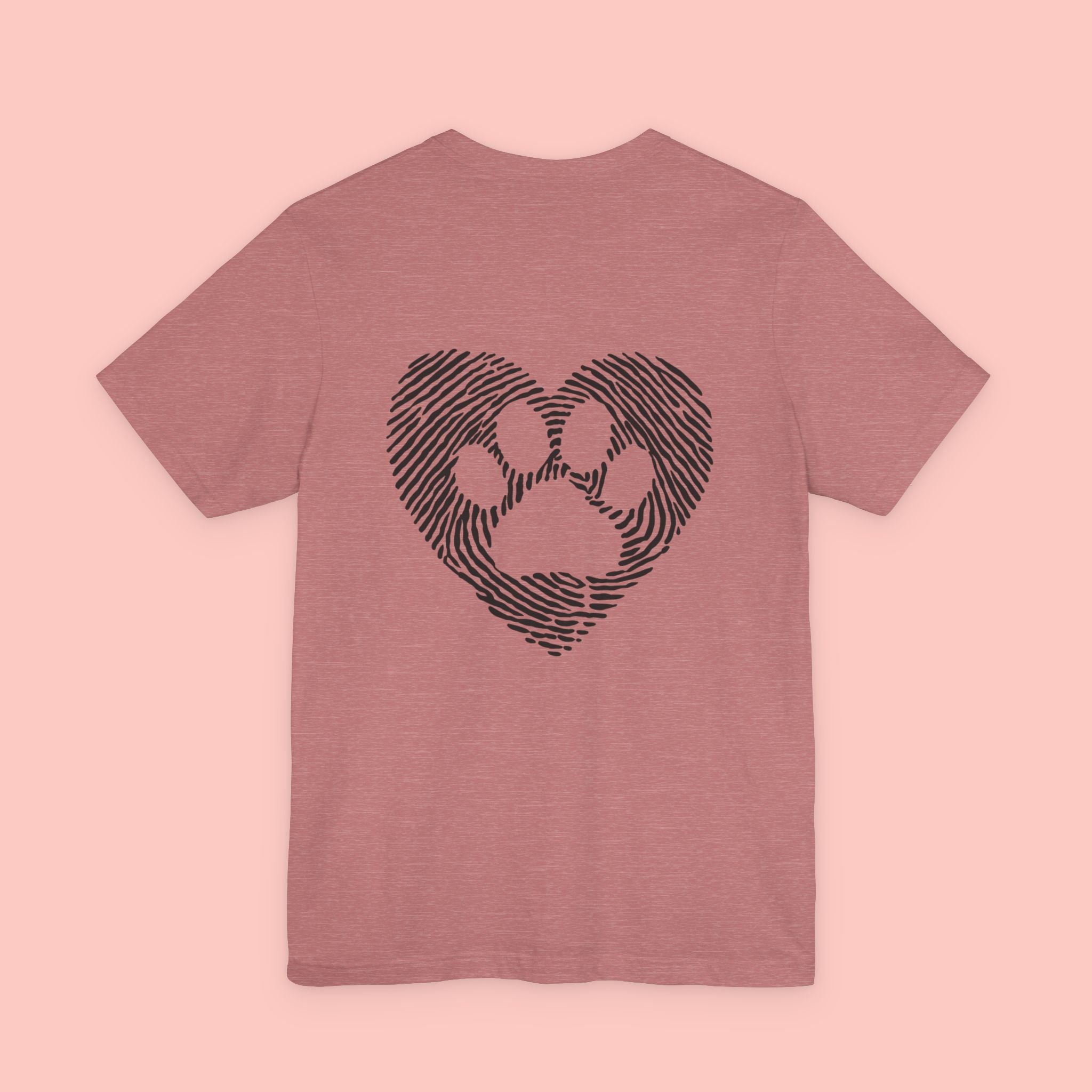 T-Shirt — Heart Pawprint Fingerprint Design (Pet Lover Gift)