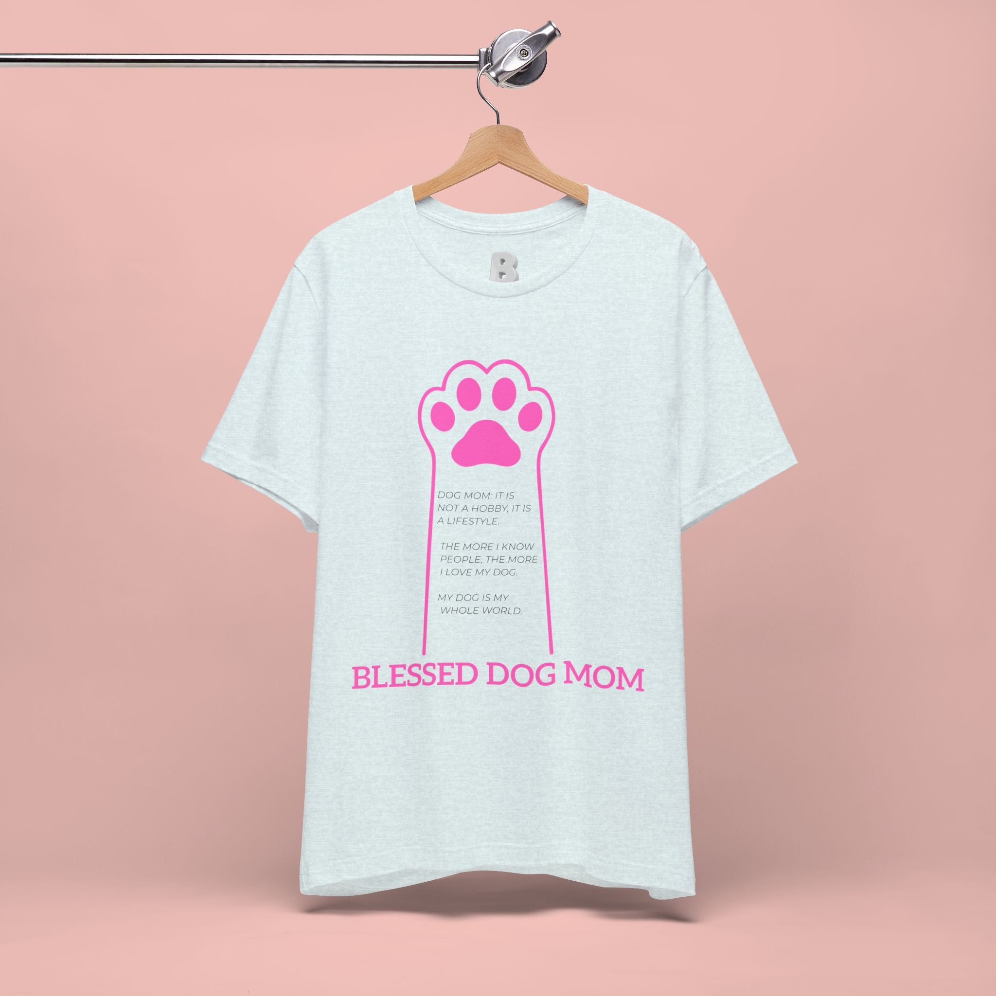 Blessed Dog Mom T-Shirt — Pink Paw Graphic Tee