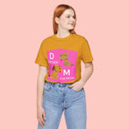 Dog Mom T-Shirt — Cute Pink "D for Dog, M for Mom" Graphic Tee