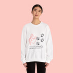 Dog Cuddle Crewneck Sweatshirt – Paw Print & Floral Cozy Pullover