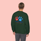 Crewneck Sweatshirt — "I Am Not Single I Have Dog" Paw Print Graphic
