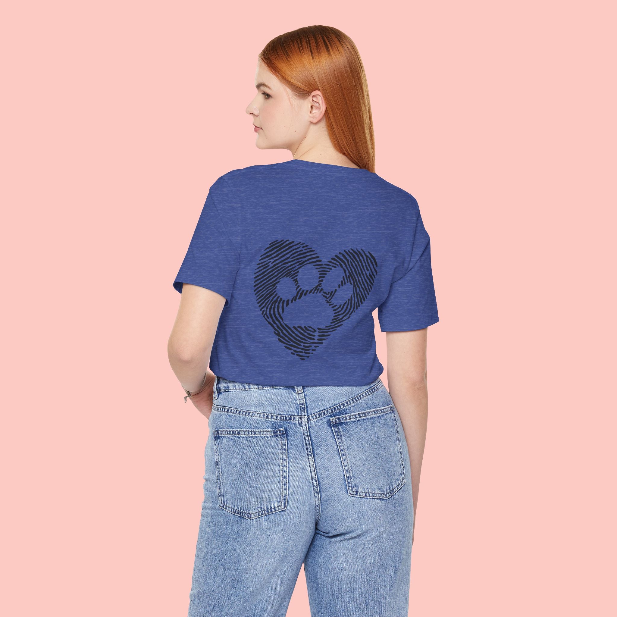 T-Shirt — Heart Pawprint Fingerprint Design (Pet Lover Gift)