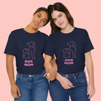 Dog Mom T‑Shirt – Minimal Pink Line Art Dog Tee