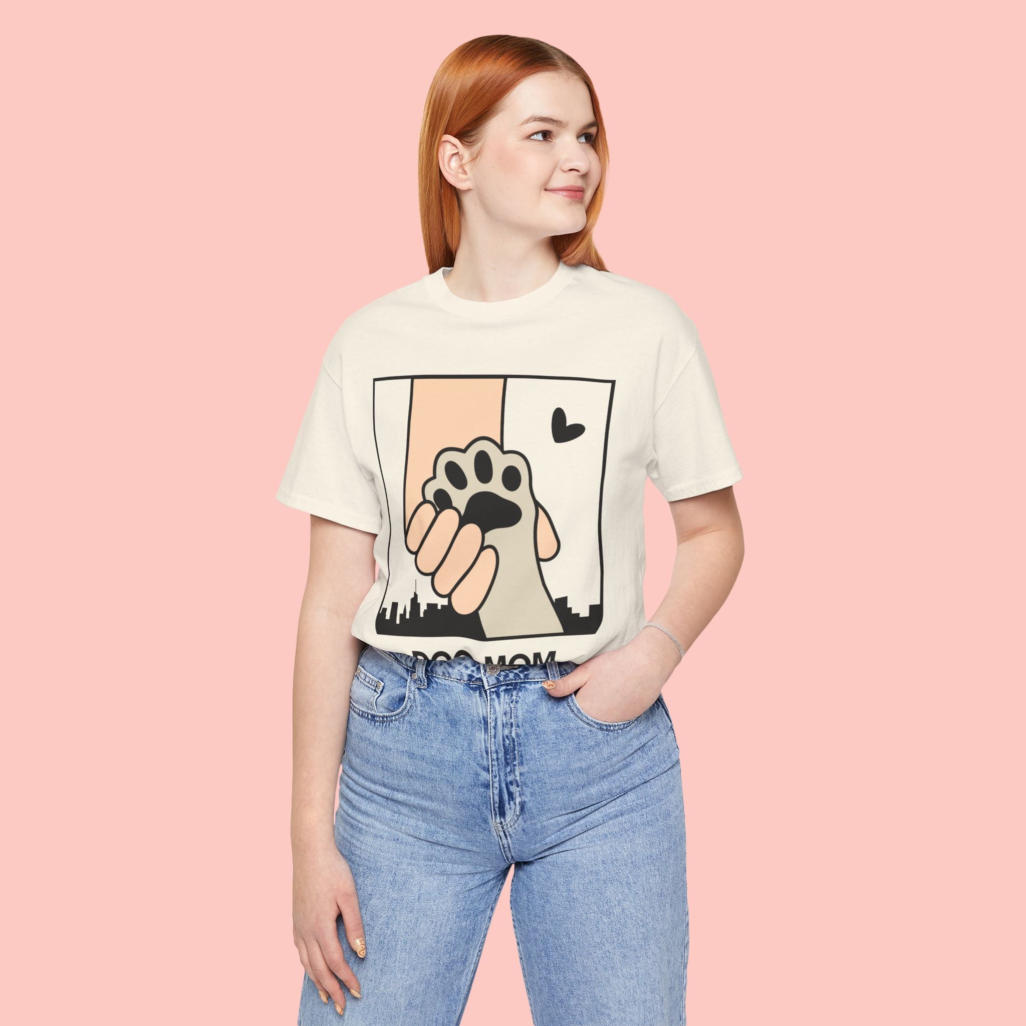 Dog Mom T-Shirt — "Love Your Dog Like a Mom" Paw Print Graphic