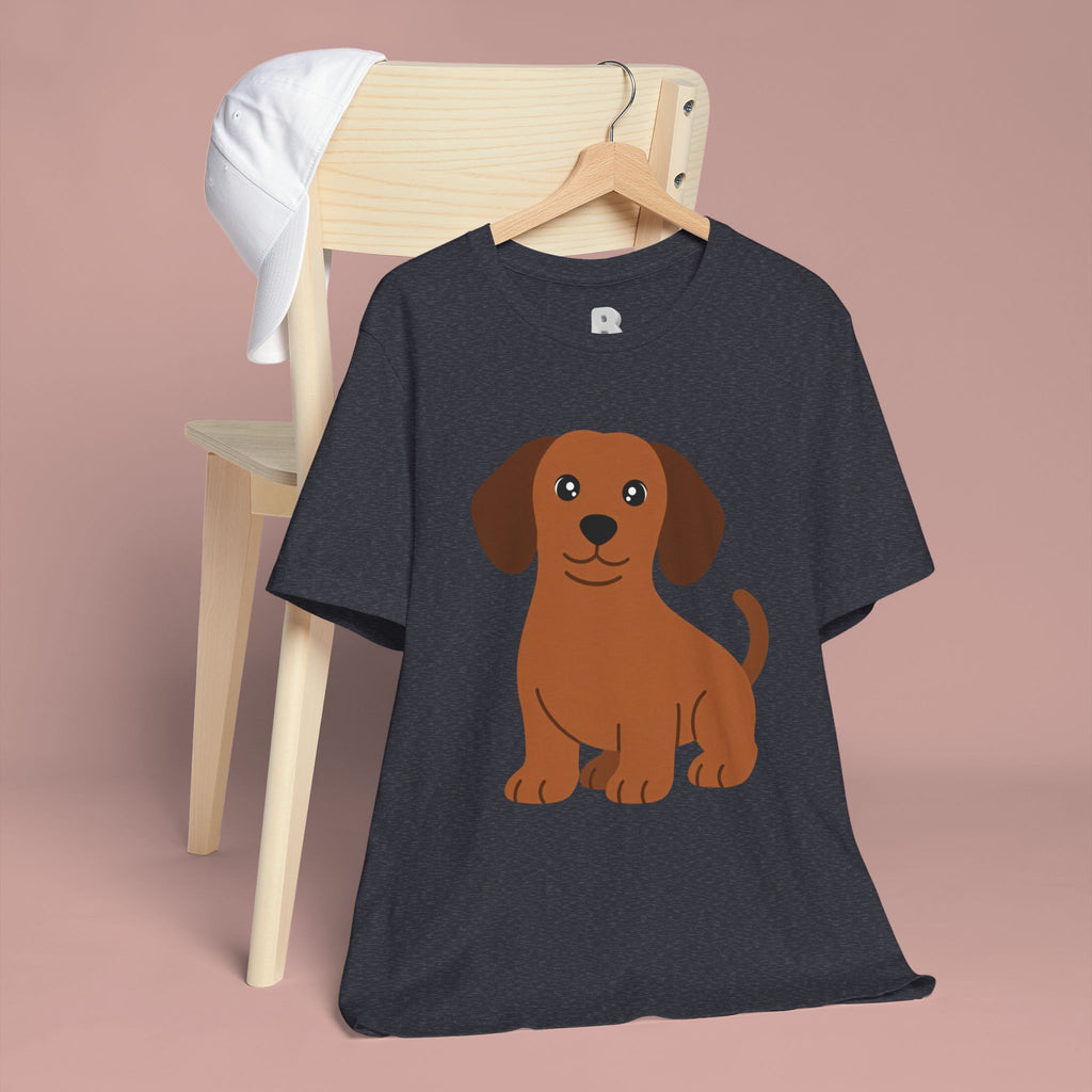 Dachshund Puppy Graphic T-Shirt — Cute Brown Dog Tee