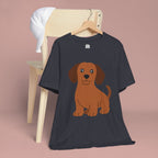 Dachshund Puppy Graphic T-Shirt — Cute Brown Dog Tee