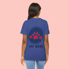 Dog Mama Tee - Paw Print Heart Graphic Short Sleeve Shirt