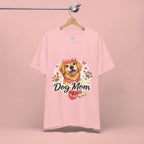 Dog Mom T-Shirt – Cute Golden Retriever Design with Hearts & Paw Prints