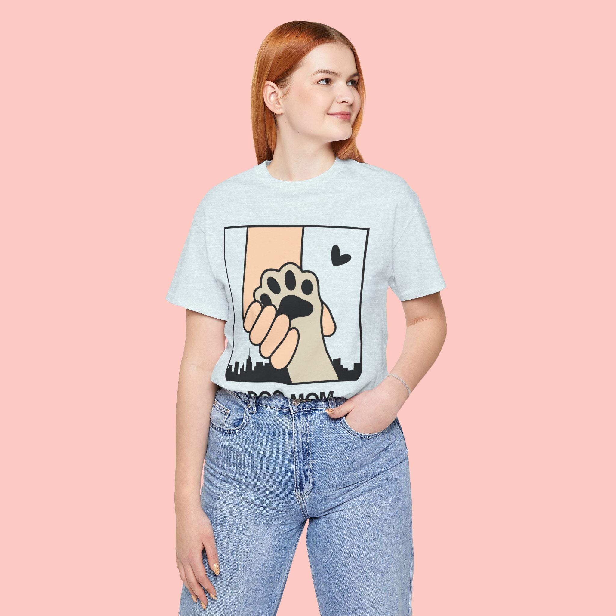 Dog Mom T-Shirt — "Love Your Dog Like a Mom" Paw Print Graphic