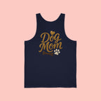 Dog Mom Tank Top - Gold Script with Paw & Bone Design