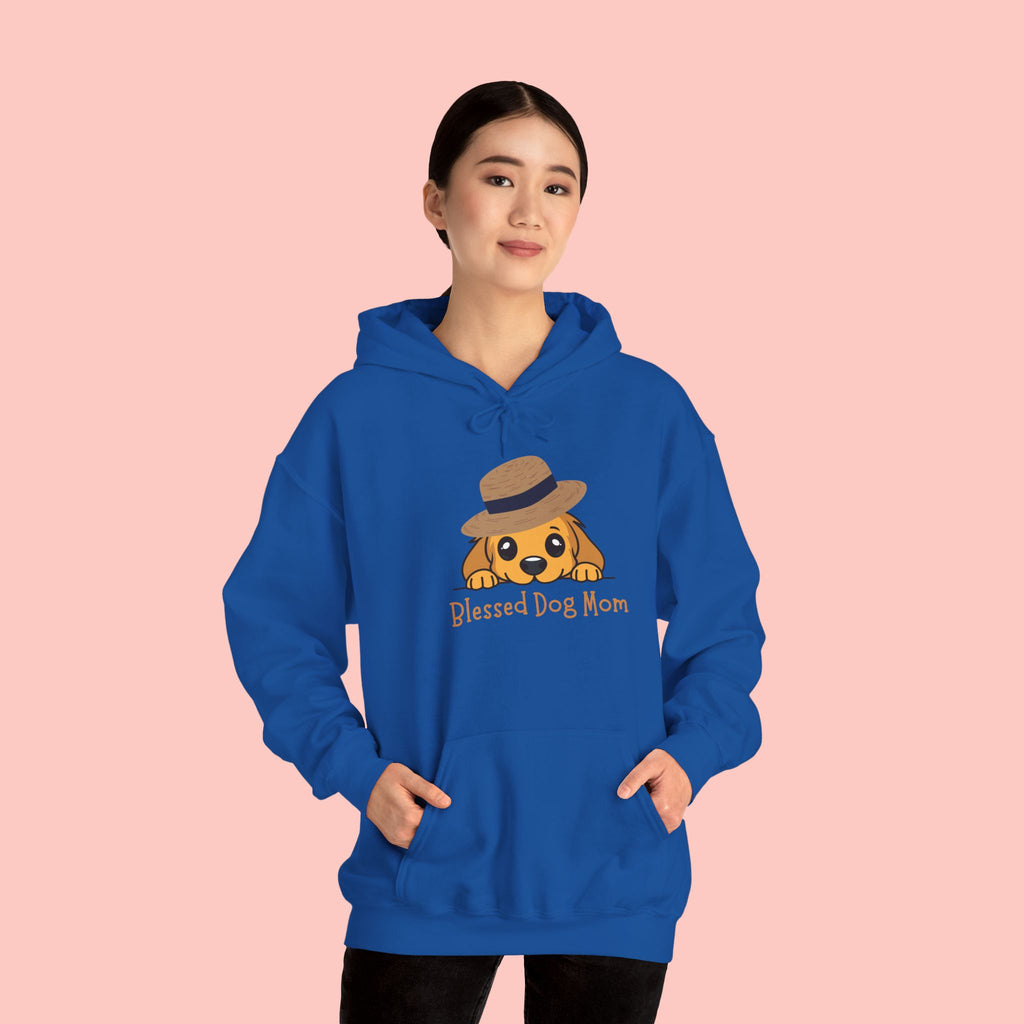 Dog Mom Hoodie - "Blessed Dog Mom" Cute Puppy Hat Sweatshirt