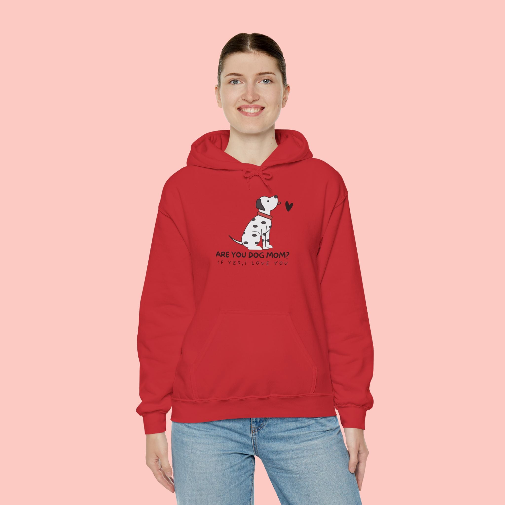Dog Mom Hoodie — 'Are You Dog Mom?' Cute Dalmatian Graphic Pullover