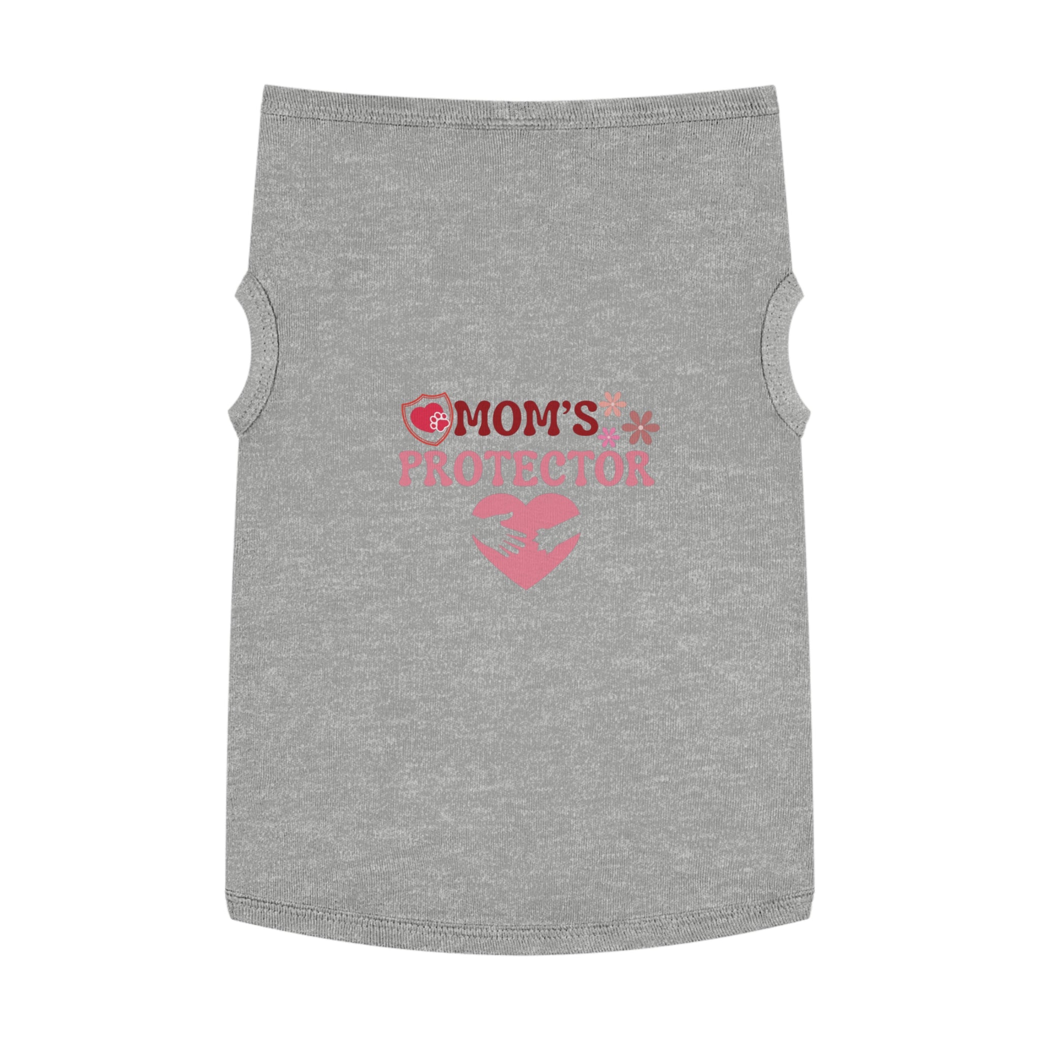 Mom’s Protector Pet Tank Top – Cute Pink Heart Dog Shirt for Mother's Day