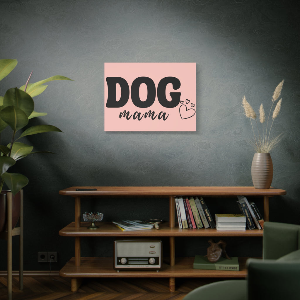 Dog Mama Pink Canvas Wall Art — Heart Pet Mom Decor