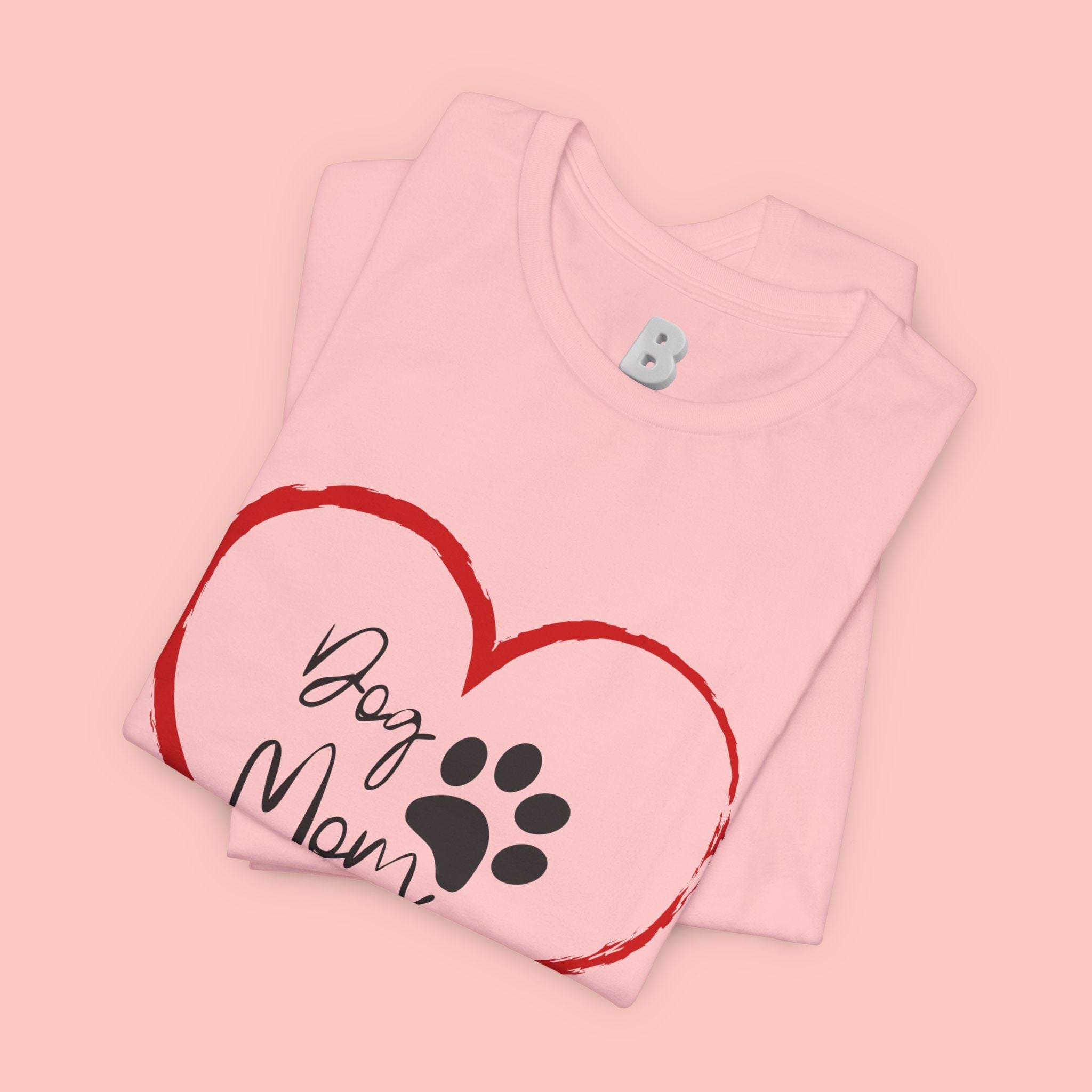 Dog Mom Heart Paw T‑Shirt