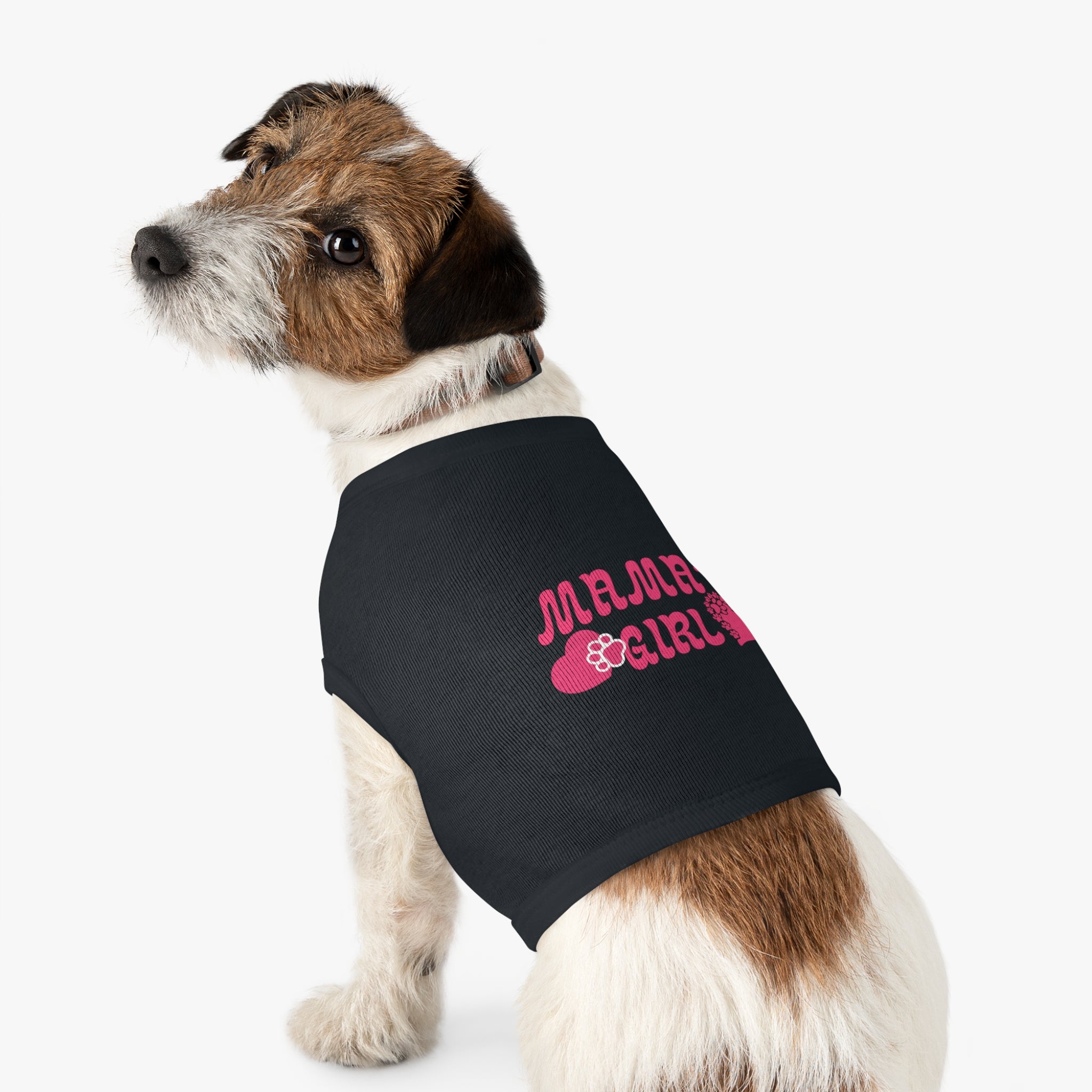 Mama's Girl Pet Tank Top — Pink Heart & Paw Dog Shirt