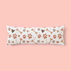 Dog Paw & Bone Pattern Body Pillow — Cute Pet Lover Throw Pillow
