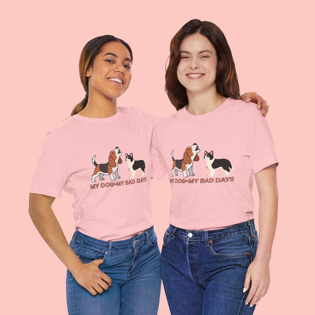 My Dog > My Bad Days T‑Shirt — Cute Beagle & Corgi Graphic Tee for Dog Lovers