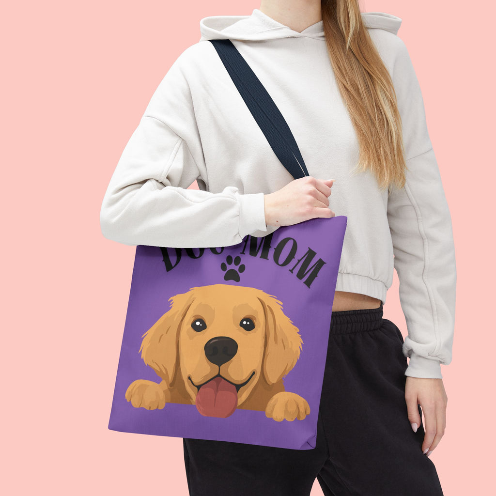 Dog Mom Tote Bag — Cute Golden Retriever Paw Print All-Over-Print Tote